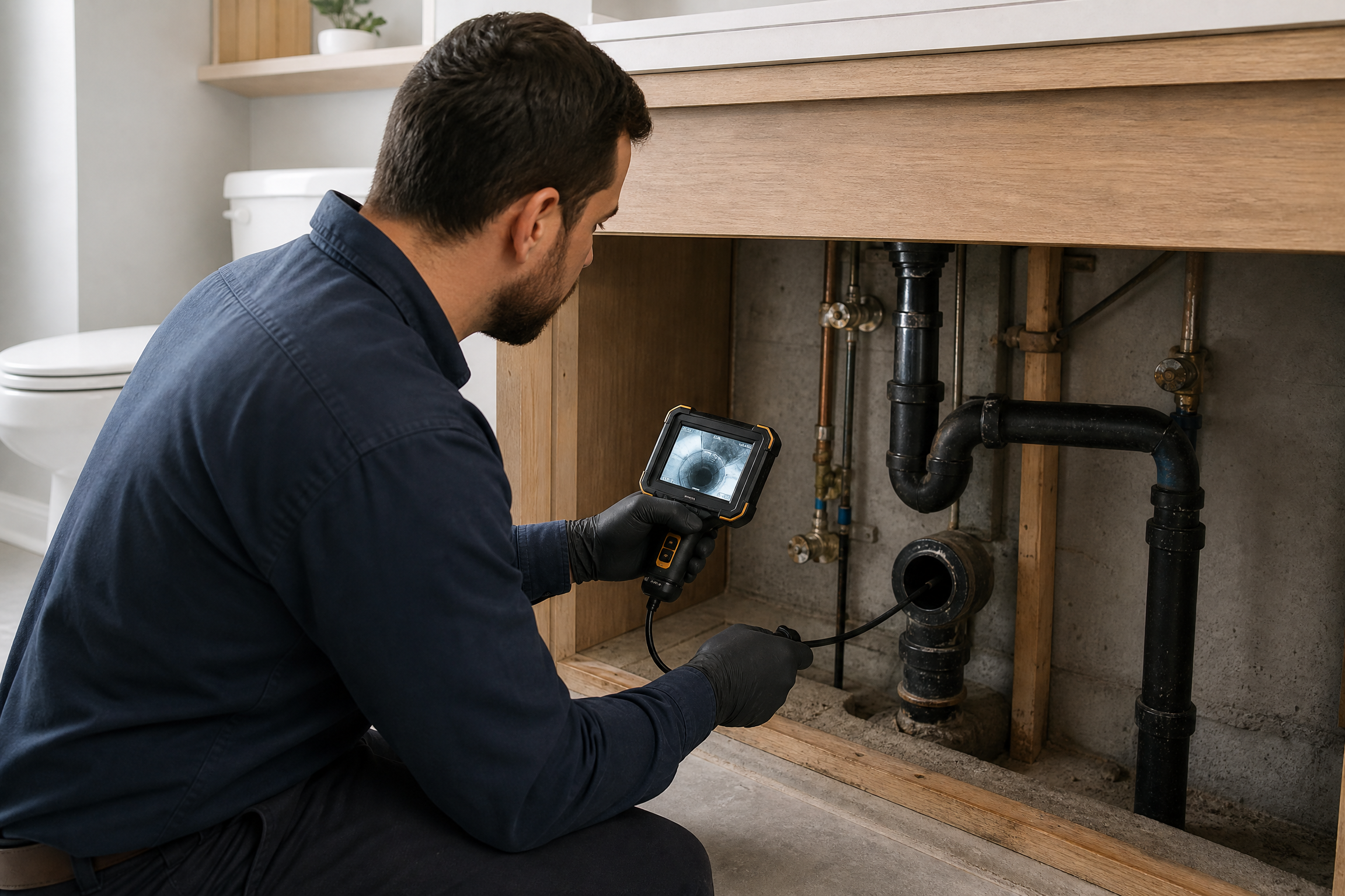 Plumber fixing a plumbing problem in Guildwood